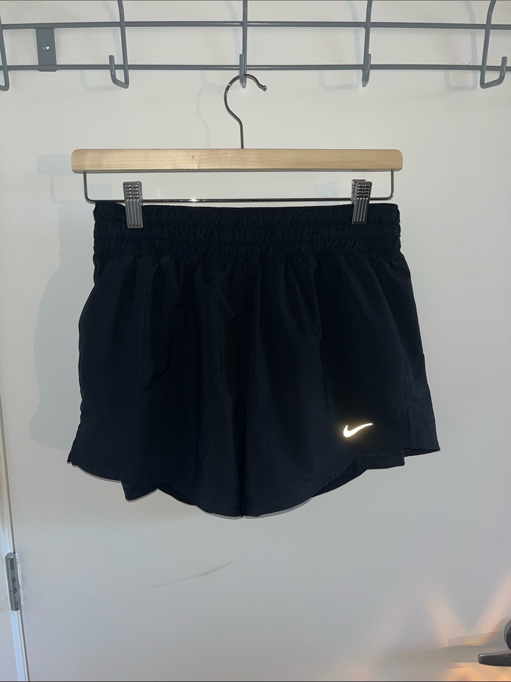 Nike Black Women's Athletic Running Shorts with Reflective Swoosh